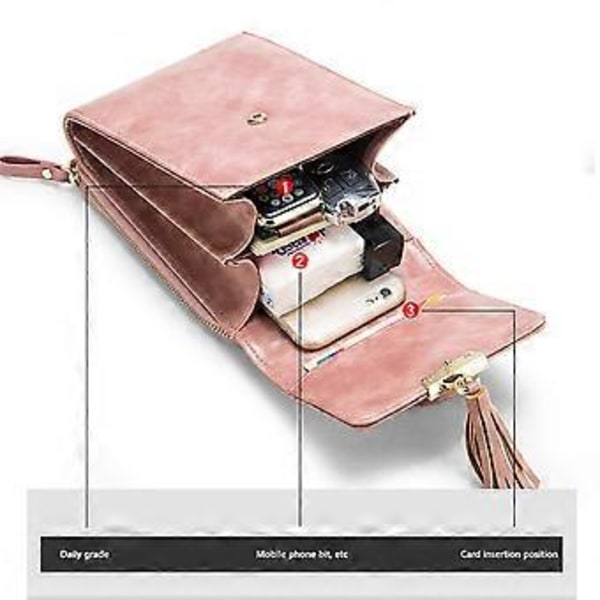 Tassel Trend Messenger Bag Justerbara Axelremmar Crossbody Design för Dejting (Ljusblå)