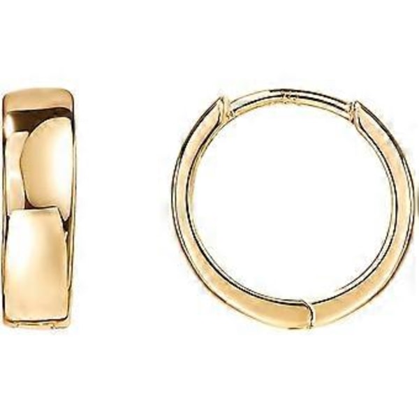 14K Guldpläterade Sterling Silver Post Huggie Örhängen | Små Creoler | Guldörhängen för Kvinnor (Vit Vermeil)