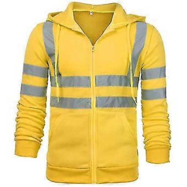 Ny Herr Viz Huvtröja Sweatshirt Säkerhetsjacka Hög Synlighet Arbetsjacka Snabb 2023 (Orange XL)