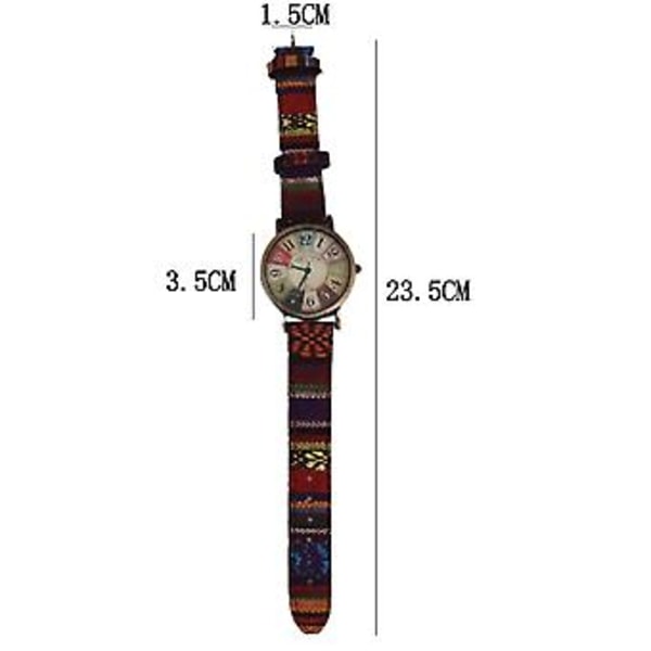 Damer Boho Hippie Urværk Multifarvet Regnbue Vævet Rem Armbåndsur Gave (Blå)