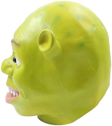 Skremmende Shrek Halloween-maske – Grønt monsterhodeplagg, morsomt grønt hodeplagg for cosplayfester