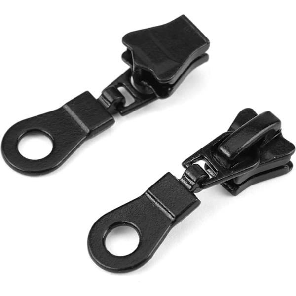 20 st dragkedjor, 6 mm breda tänder i harts, dragkedja reparationsset storlek #5 (svart)