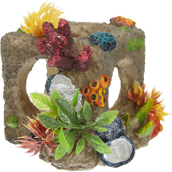 Décor pour Aquarium en Polyrésine Cube Habitat Taille S 10 x 11