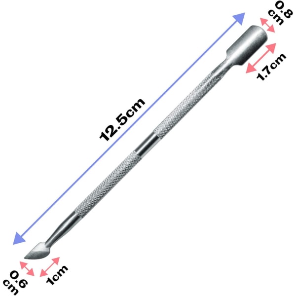 Professionell nagelbandsskrapa i rostfritt stål med dubbla ändar