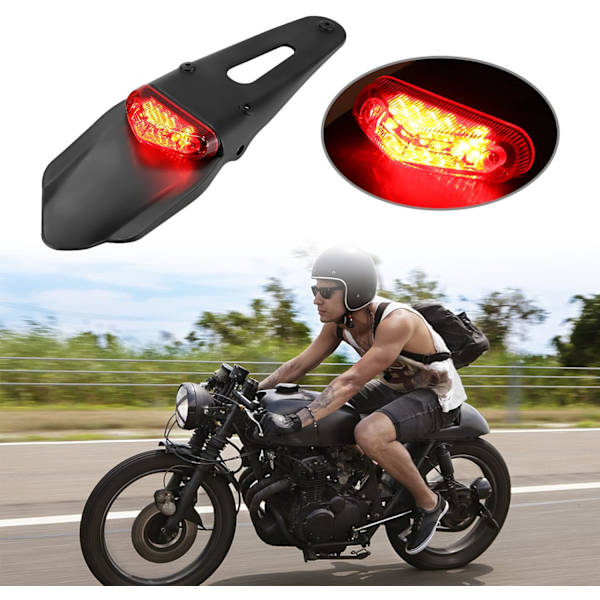 Motorcykel LED baglygte med mudderklap, baglygter til