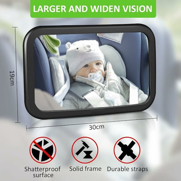 1 stk. Baby Bilspejl, Baby Bilspejl 360° Rotation Adjus