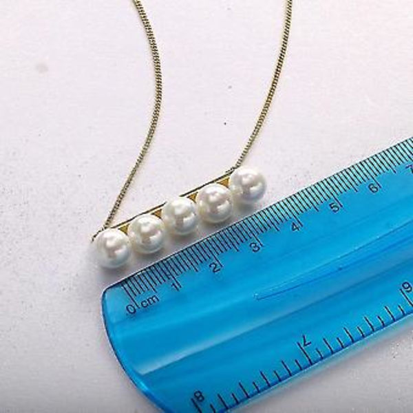 Sterling Sølv Balance Perle Vedhæng Kæde Choker Halskæder Kvinder Halskæder ( )