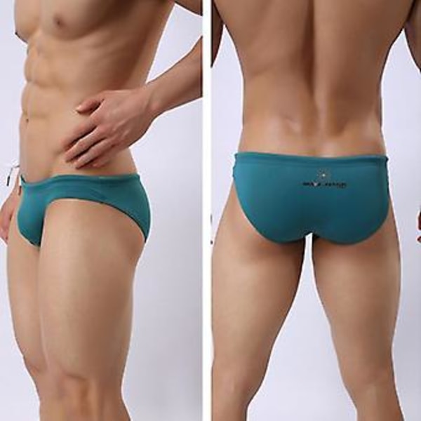 Mens Swimwear Swim Briefs Sexy Beachwear(S Green)