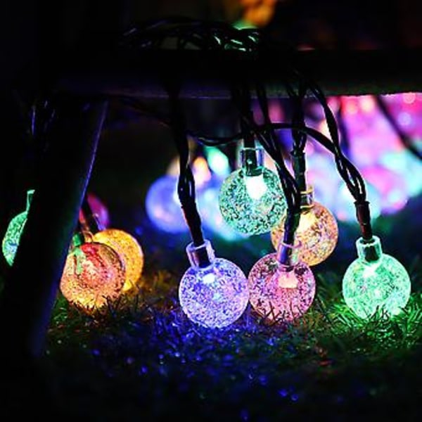Solcellsbelysning med bubbelkula LED-ljusslinga Ou