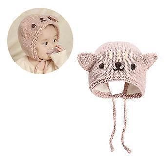 Barn Kattunge Snörning Baby Stickad Mössa Söt Stickad Mössa Personlighet Stickad Mössa Mode Höst & Vinter Grå( Grå)