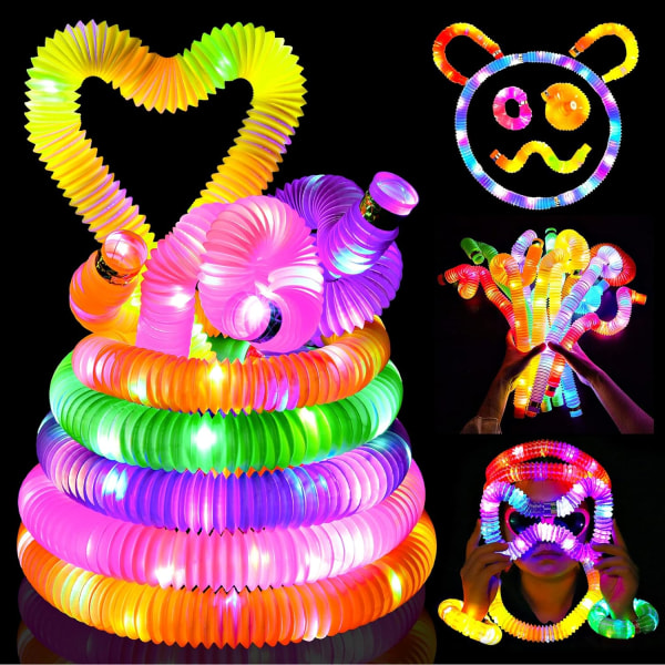 2022 Nya Fidget-leksaker - 12 st Pop Tubes - Lysstavar - Födelsedagsfest Dekoration Set