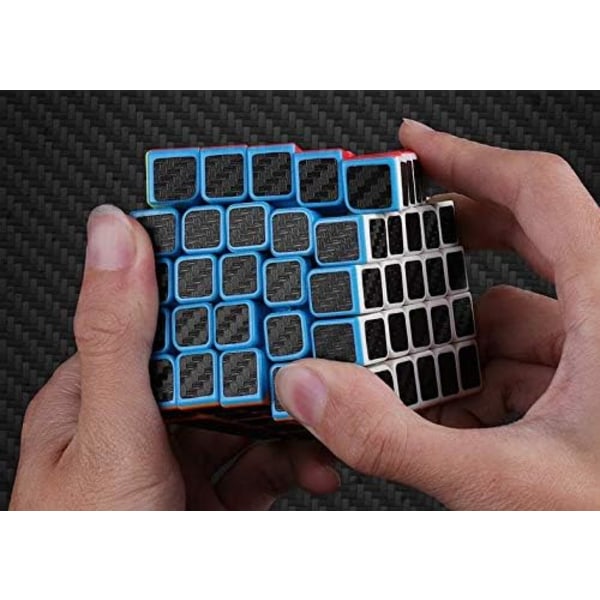 5x5x5 Speed ??Cube,Smooth Magic Carbon Fiber Sticker Speed ??Cube