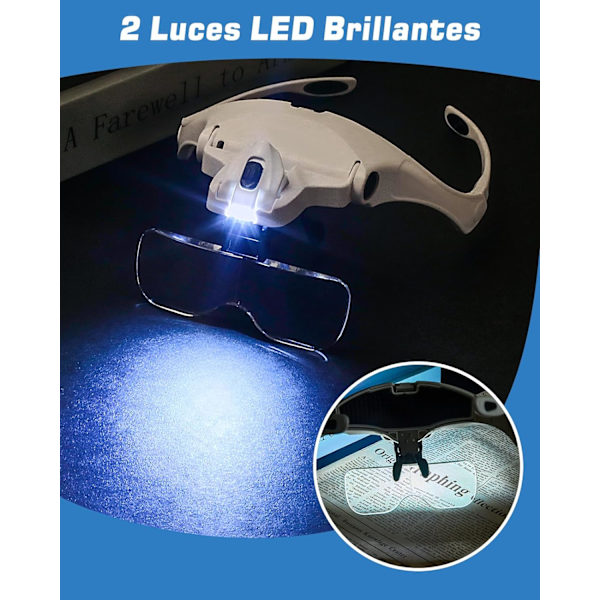Suurennuslasi 2 LED-valolla - Suurennuksen suurennuslasit