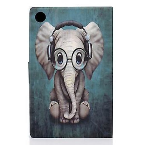 Lærtablettveske for Samsung Galaxy Tab A9+ (Elefant)