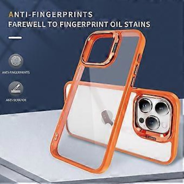 iPhone 15 Pro TPU+Akryyli Kotelo Linssin Kehys Jalusta Suojaava Puhelimen Kotelo (Tyyli D)