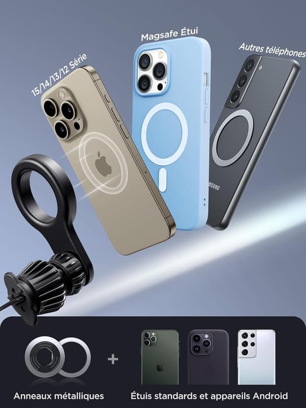 2023 Design til magnetisk biltelefonholder, [ikke-blokerende ventilationsåbning] Universal ventilationsholder til iPhon