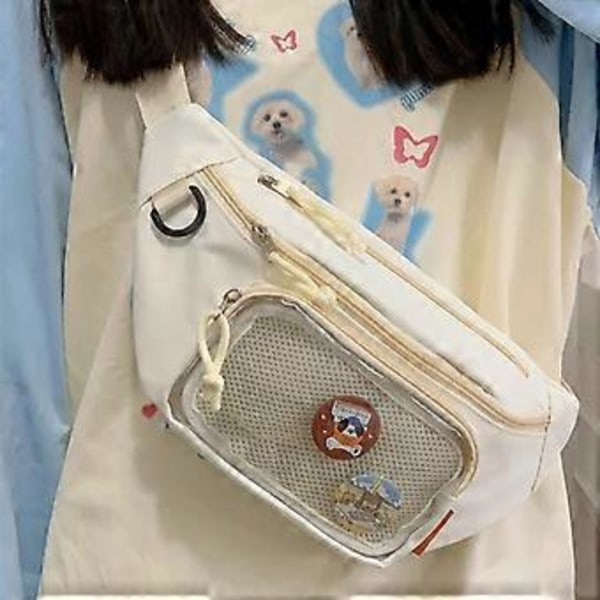 Itabag i japansk stil med transparent nåldisplayficka Crossbody Midjeväska Axelväska för anime-entusiaster Grön (Grön)