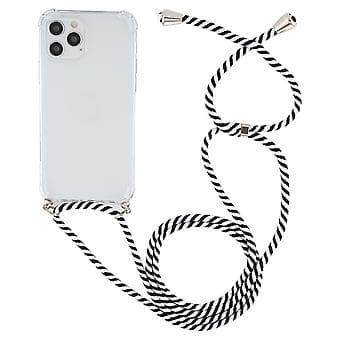 TPU-etui med snor til iPhone 15 Plus (Hvid)