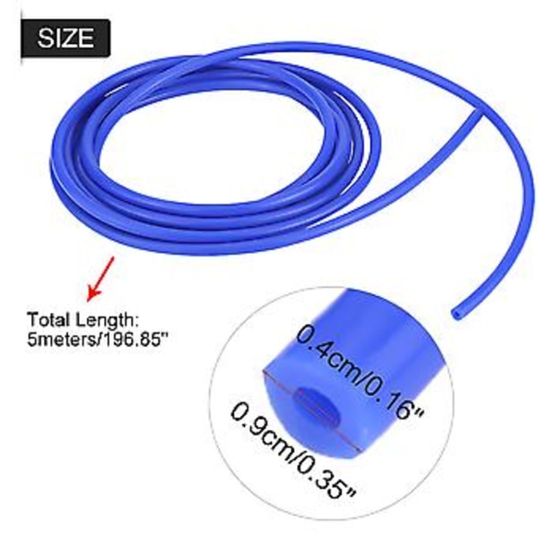 Bil Auto 4mm 5 Meter Silikon Vakuumslang Rör Silikonslang Universal Blå