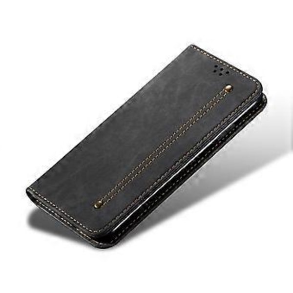 Til Samsung Galaxy S23 FE Jeans Kludtekstur Pungetui PU Læder Stativ Telefon Cover (Style D)