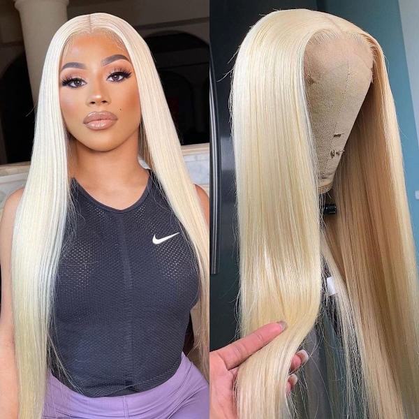Lace Front Peruk Värmebeständig Fiber Syntetiskt Hår 4x4x1 T-Del*