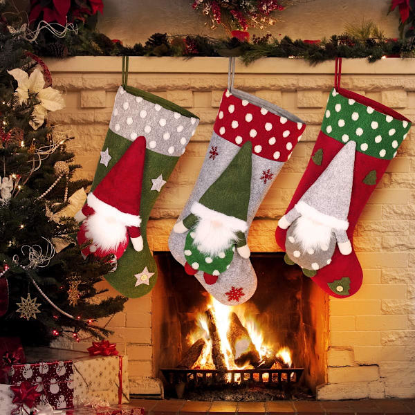 3-pack julstrumpor 50 cm stora julstrumpor jul