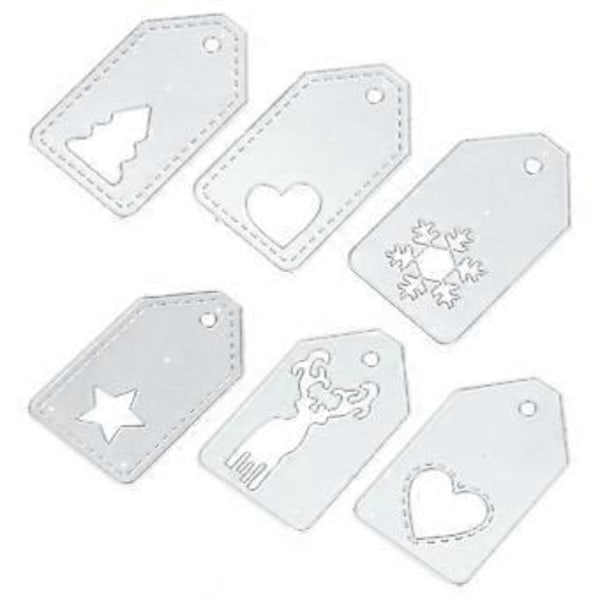 6 STK./Sæt Stencils Håndværk Snefnug Udskæring Jul Skærestencils Papirskæringsforme