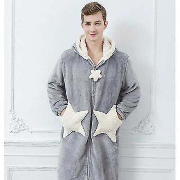 Par Hooded Badrockar Nattklänning Flanell Lång Herr Dam Badrock ( )