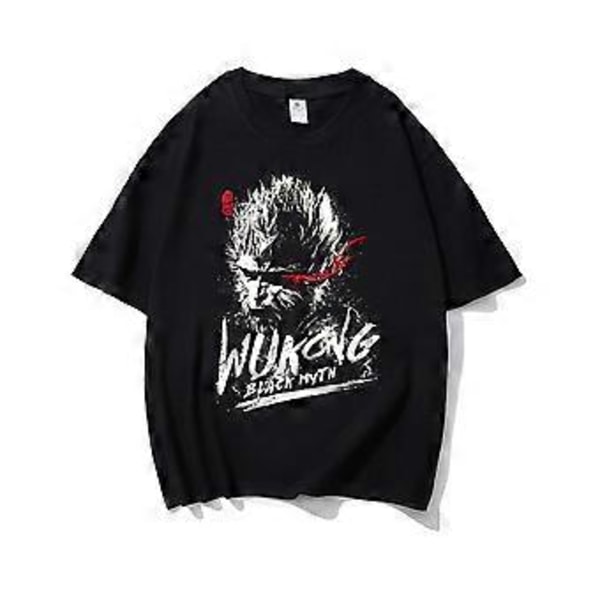 BLACK MYTH WUKONG 3D-painettu puuvillainen lyhythihainen T-paita pyöreällä kaula-aukolla, aluspaita aikuisille _g(S )