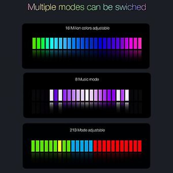 RGB-ääniaktivoitu LED-valot Kaiutin Tunnelmavalaisin Kuuloketelineet (Kaiutin)