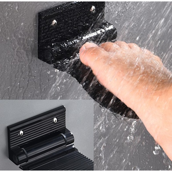 Väggmonterat fotstöd (svart), rymd aluminium halkfri pedal dusch fotstöd för hall entré
