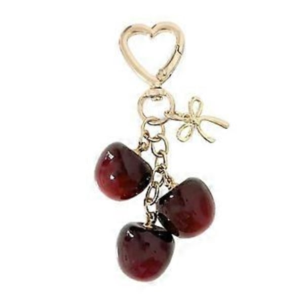 Moderigtig Kirsebær Taske Charm Chic Kirsebær Sløjfe Taske Charm Nøglering Ornament Til Stilfulde Kvinders Tilbehør (Style 2)