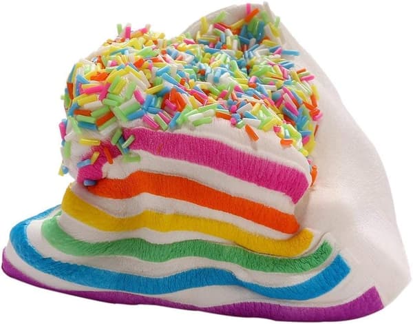 Squeezeleksaker Långsamt Stigande Tårta Anti-Stressleksaker Squishy Kawaii Regnbåge