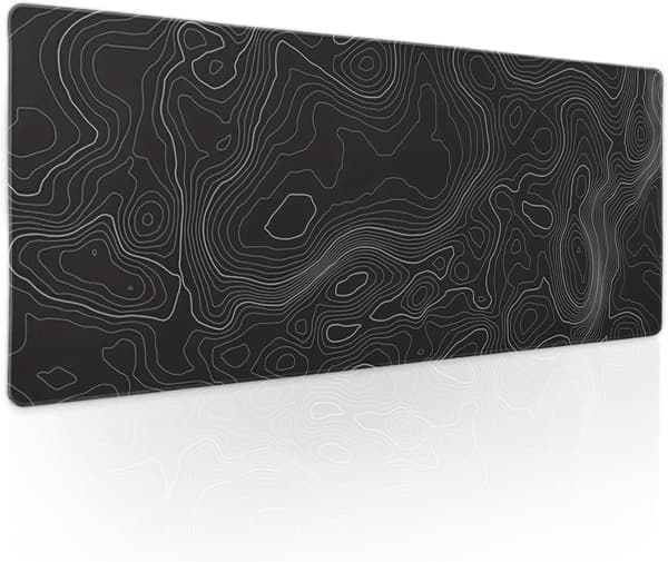 Toographic Contour Black XL Gaming Mouse Pad Extended Geographic