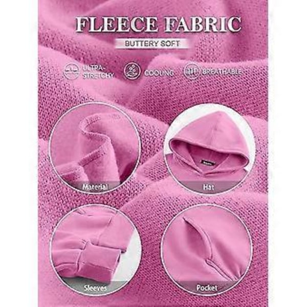 Løse hættetrøjer til kvinder, langærmet pullover (L Pink)
