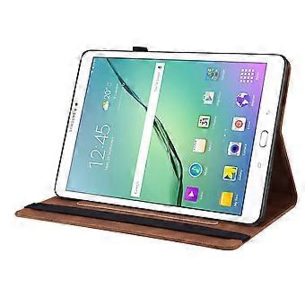 Sommerfugl Blomst PU Etui For Samsung Galaxy Tab S2 9.7 T810 T815 (Brun)