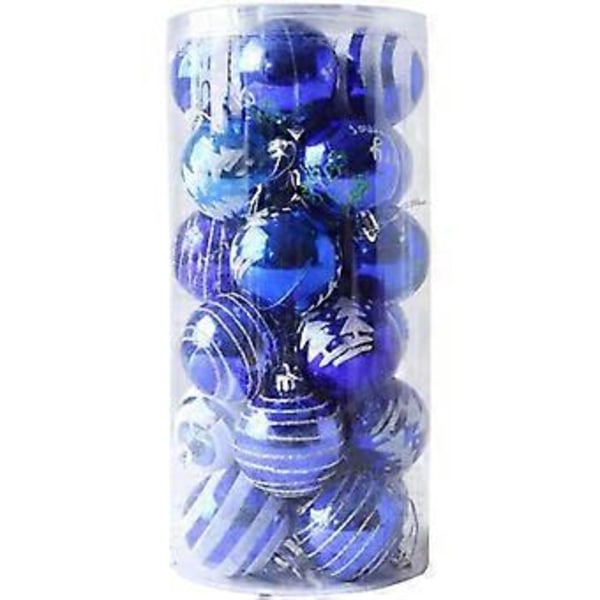 Julgranskulor juldekorationer (24 / förpackning, 60 mm) (blå)