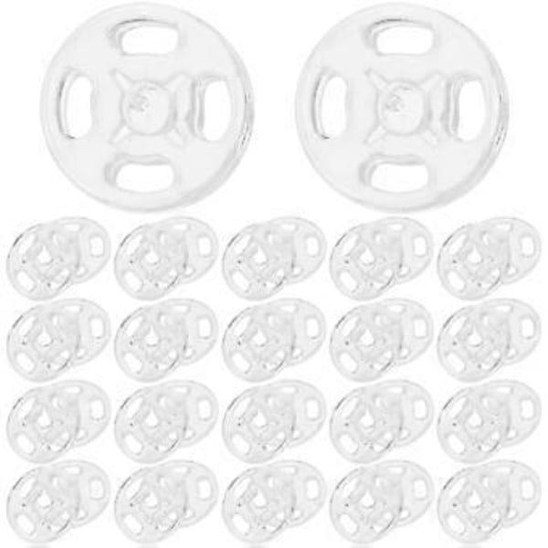 100 stk Klare Skjorteknapper Frakk Trykknapper Usynlige Trykknapper Festespenner Trykknapp DIY Sytilbehør (13mm)