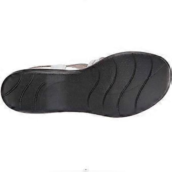 Dames Ortopediske Flat Sandaler Komfortable Sko Sandaler Åpen Tå Ortopedisk Flat (41 Svart)