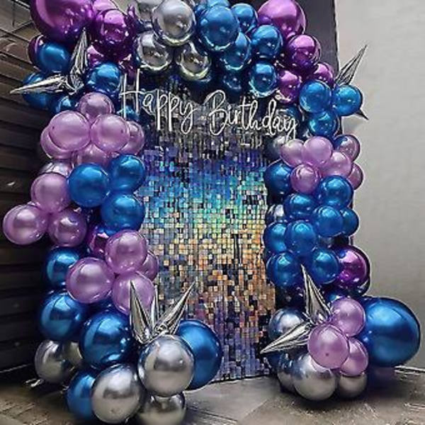 Blå Metallic Balloner 5 Tommer 50 Stk Krom Balloner Blå Latex Festballoner Til Drenge Babyshower Dåb Fødselsdagsfest Dekorationer