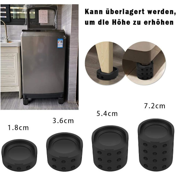 Vibrasjonsdempere for vaskemaskin, antivibrasjonsmatter