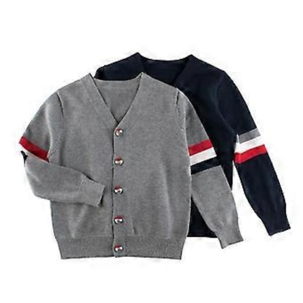 My3170 Kolgrå# Barnkläder Höst Babykläder Stickat Barnrock Pojktröja (120cm)