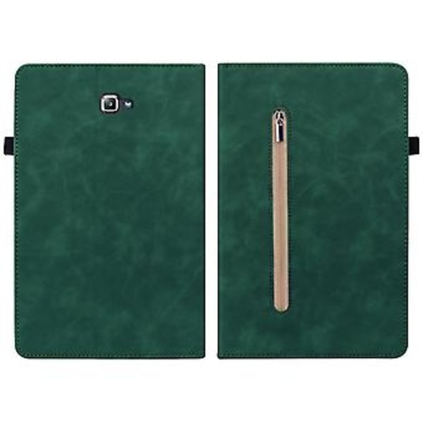 Läderfodral med blixtlås för Samsung Galaxy Tab A 10.1 2016/T580/T585 (Grön)