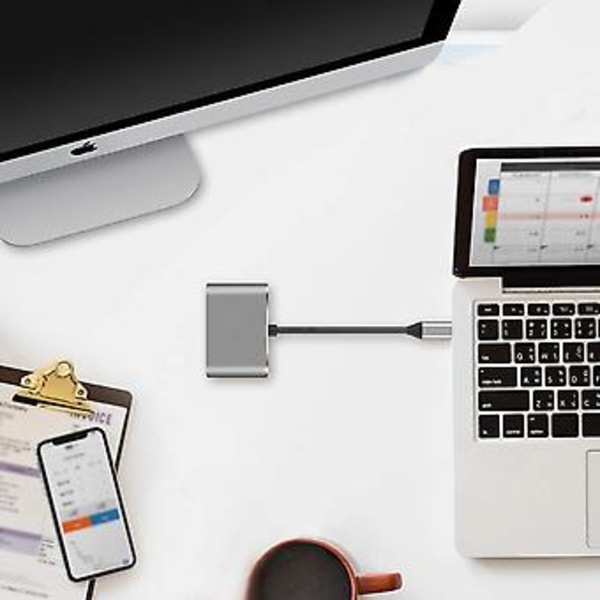 Type C til VGA HDMI Adapter 4k VGA Adapter til Notebook Laptop( )