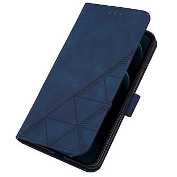 Crossbody-veske med preget design for iPhone 12 Pro Max (Blå)