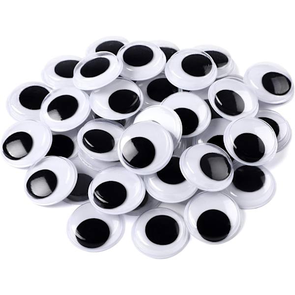 200 stk (20mm) Svart Hvit Selvklistrende Vingleøyne Goog