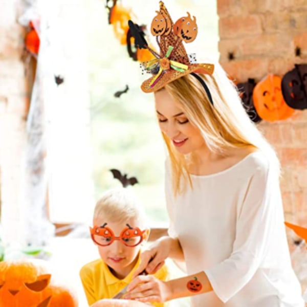 2 kpl Noita Kurpitsa Hattu Päännauhat Halloween Noita Hattu Hiukset Asuste