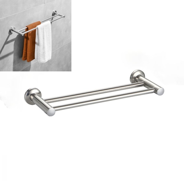 50cm Stainless Steel Towel Bar, Double Arm Bathroom Towel Rack Wall Mount Holder Brushed Nickel