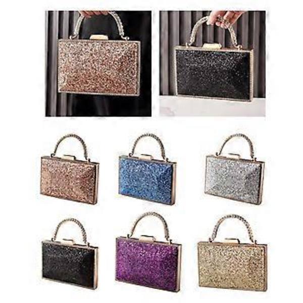 Ylellinen käsilaukku naisille, kimalteleva clutch-olkalaukku, sopii erinomaisesti iltajuhliin ja erityistilaisuuksiin, hopea (hopea)
