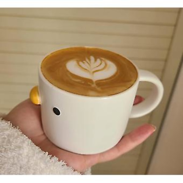 JUSCH Sjov Kylling Kaffe Kop, Håndlavet Glaseret And Kande, Sikker Keramisk Mælk Latte Kopper, 7oz Sød Tekop. Bedste Gave.(WZ1277)